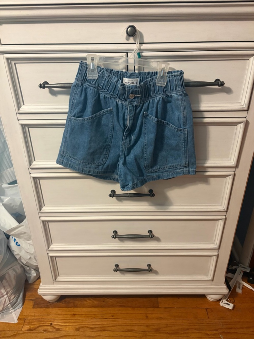 For The Republic Blue Denim Shorts